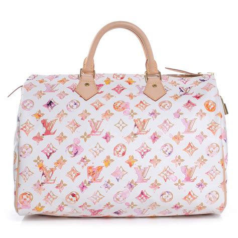 lv speedy watercolor|louis vuitton aquarelle speedy 35 review.